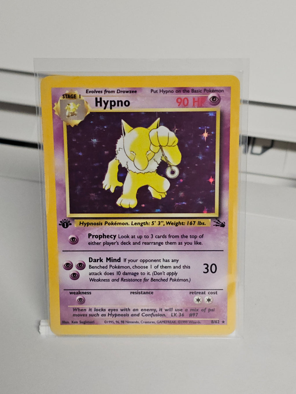 Hypno 8/62 Fossil Holo 1st Edition