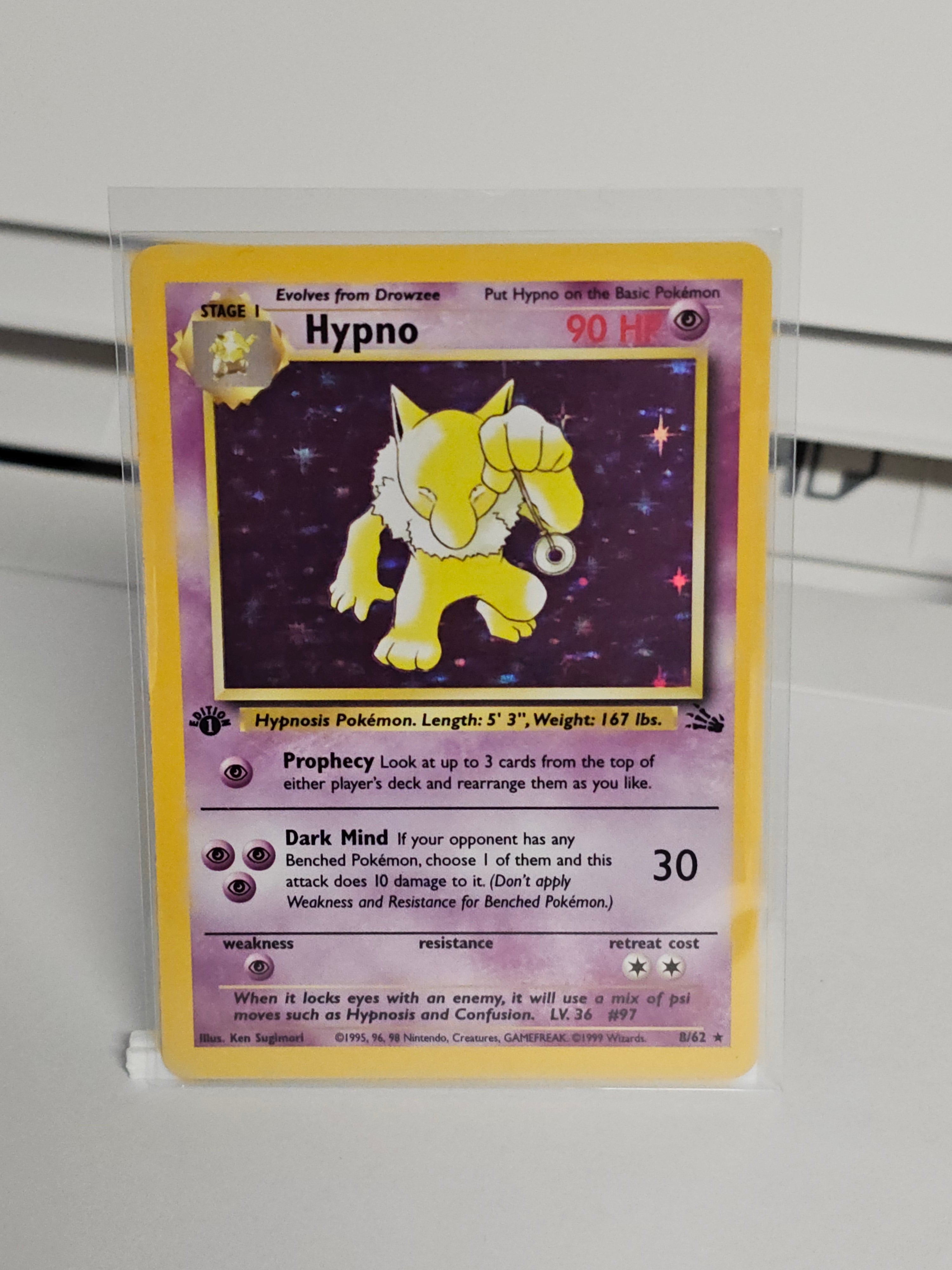 Hypno 8/62 Fossil Holo 1st Edition